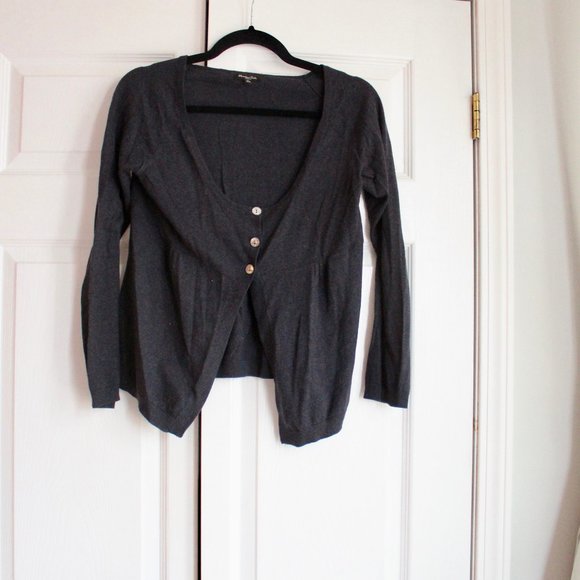 Massimo Dutti Cotton Cashmere Blend Empire Waist Cardigan Navy Blue Size M - Picture 9 of 10